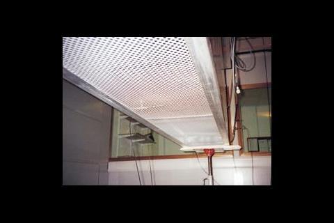 SAS type 1050 ceiling tiles under test.